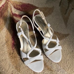 Anne Klein strappy cream heels size 8M